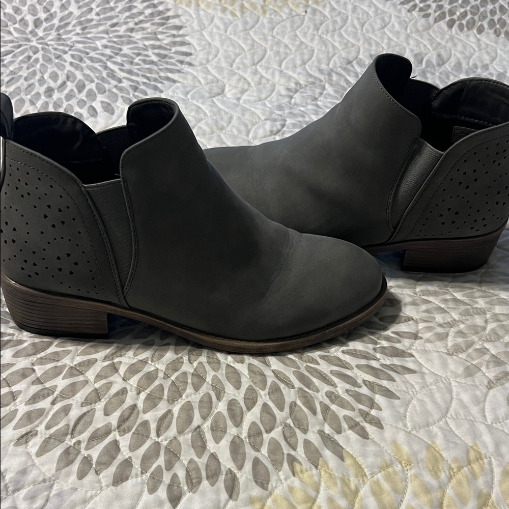 Elegant Charcoal Ankle Booties